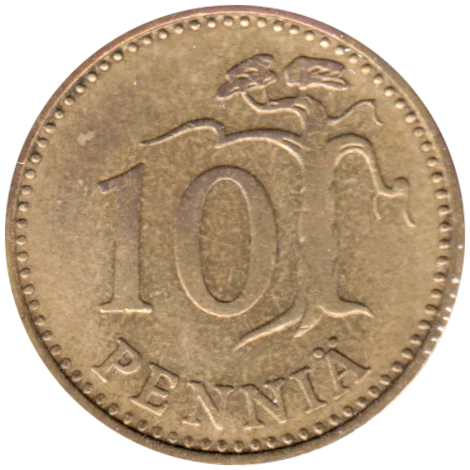 10 penniä, 1965 Reverse