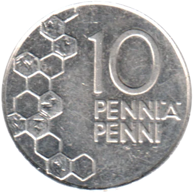 10 penniä, 1995 Reverse