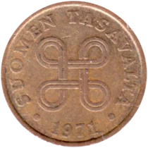 Preview 5 penniä, 1971 obverse