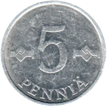Preview 5 penniä, 1984 reverse