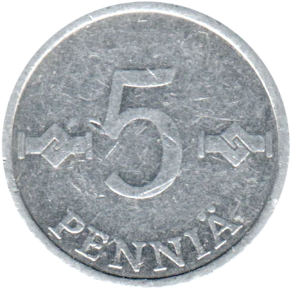 5 penniä, 1986 Reverse