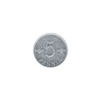 Preview 5 penniä, 1986 reverse
