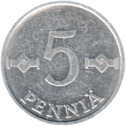 5 penniä, 1980 Reverse