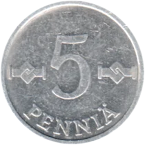 Preview 5 penniä, 1980 reverse