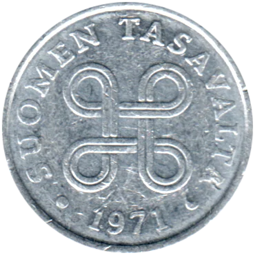 1 penni, 1971 Obverse