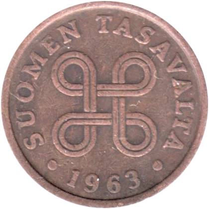 5 penniä, 1963 Obverse