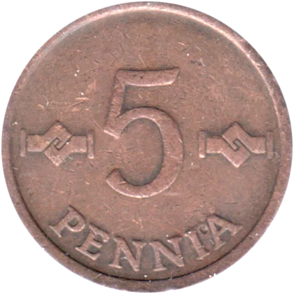 5 penniä, 1963 Reverse