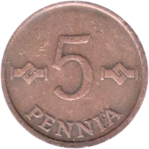 Preview 5 penniä, 1963 reverse