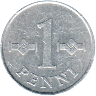 1 penni, 1977 Reverse