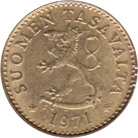 10 penniä, 1971 Obverse