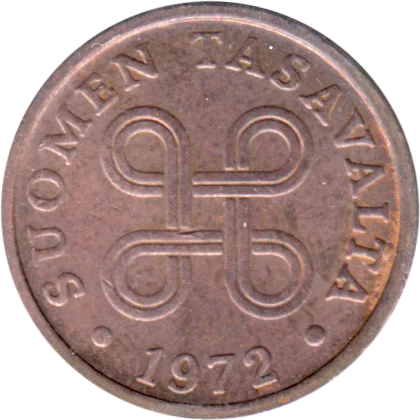 5 penniä, 1972 Obverse