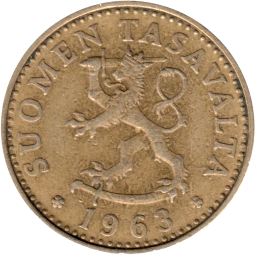 20 penniä, 1963 Obverse