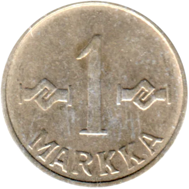 Preview 1 Markka, 1956 reverse