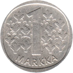 Preview 1 Markka, 1977 reverse