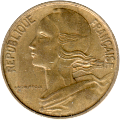 10 centimes, 1972 Obverse