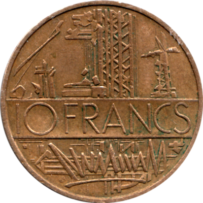 10 Francs, 1977 Reverse