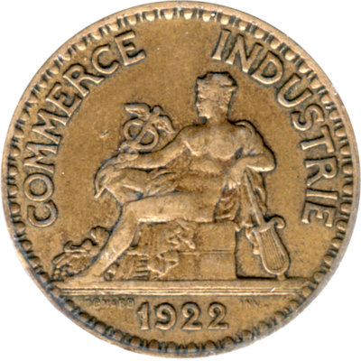 2 Francs, 1922 Obverse