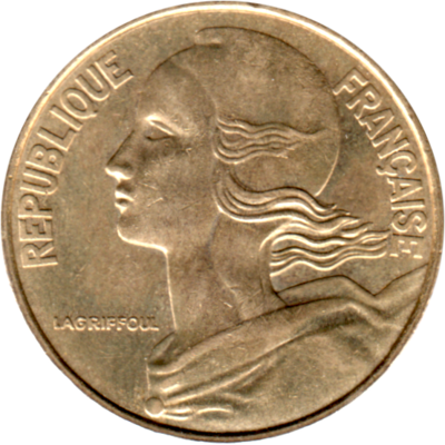 20 centimes, 1976 Obverse