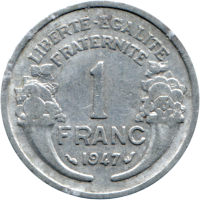 1 Franc, 1947 Reverse