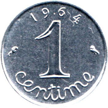 1 centime, 1964 Reverse