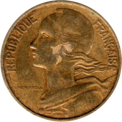 10 centimes, 1962 Obverse
