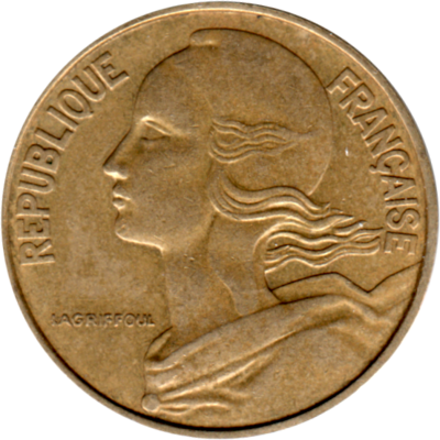 20 centimes, 1972 Obverse