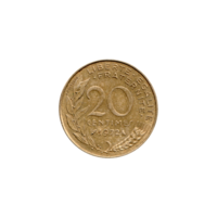 Preview 20 centimes, 1972 reverse