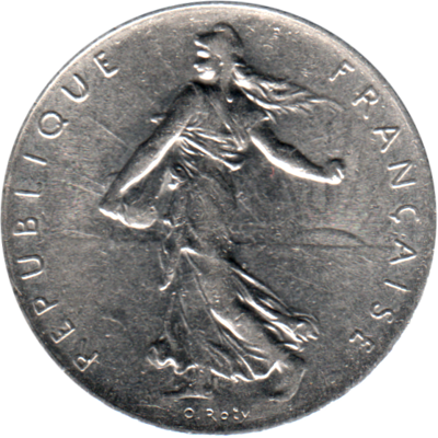 1 Franc, 1975 Obverse
