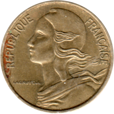 5 centimes, 1970 Obverse