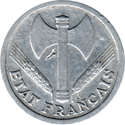 2 Francs, 1943 Obverse