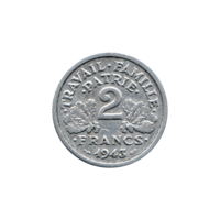 Preview 2 Francs, 1943 reverse