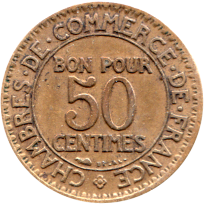50 centimes, 1925 Reverse