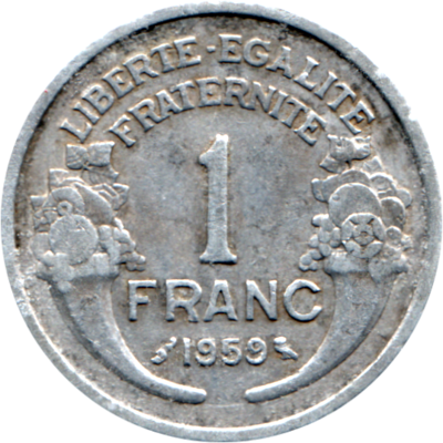 1 Franc, 1959 Reverse