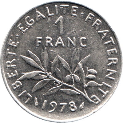 1 Franc, 1978 Reverse