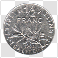 Preview ½ Franc, 1983 reverse