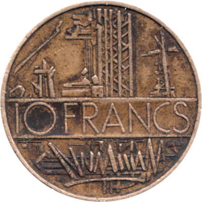 10 Francs, 1975 Reverse