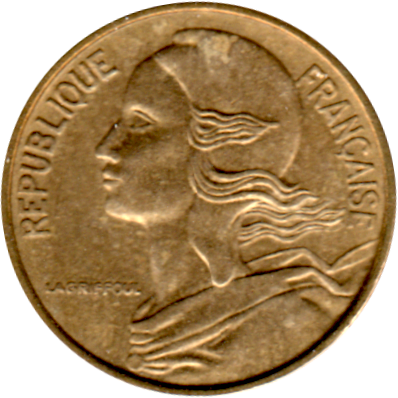 5 centimes, 1973 Obverse