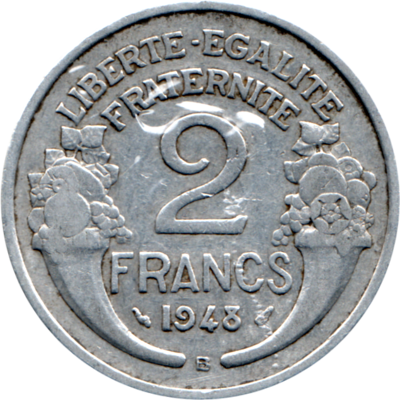 2 Francs, 1948 Reverse