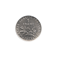 Preview 1 Franc, 1971 reverse