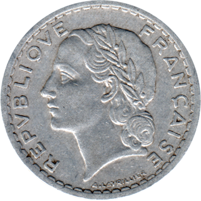 5 Francs, 1949 Obverse