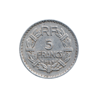 Preview 5 Francs, 1949 reverse