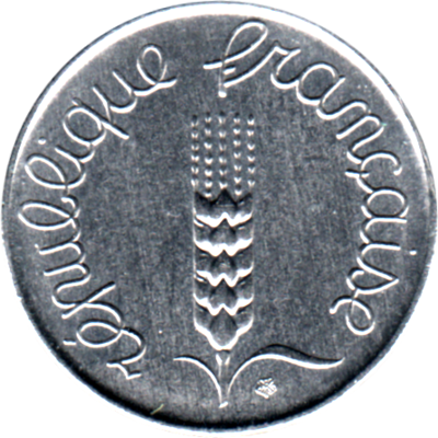 5 centimes, 1962 Obverse