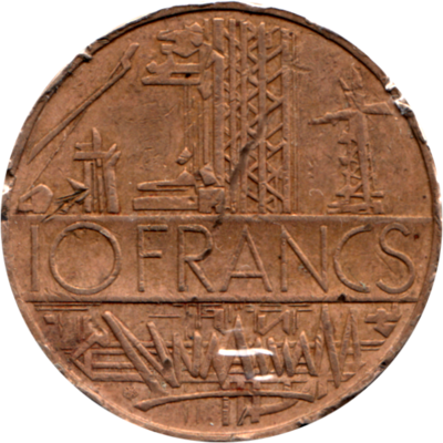 10 Francs, 1976 Reverse