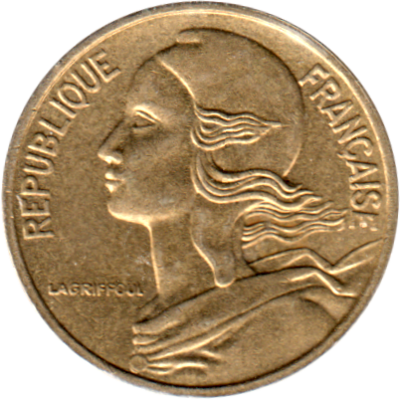 5 centimes, 1991 Obverse