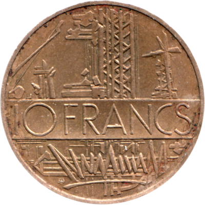 10 Francs, 1984 Reverse