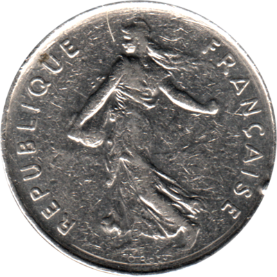 5 Francs, 1974 Obverse