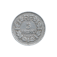 Preview 5 Francs, 1949 reverse