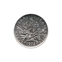 Preview 5 Francs, 1973 reverse
