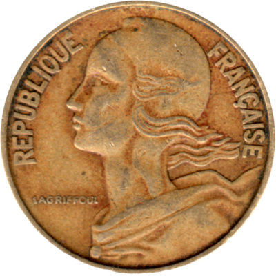 20 centimes, 1962 Obverse