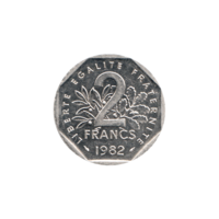 Preview 2 Francs, 1982 reverse